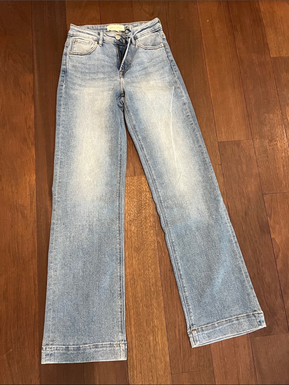 Risen Light Wash Wide-Leg Jeans